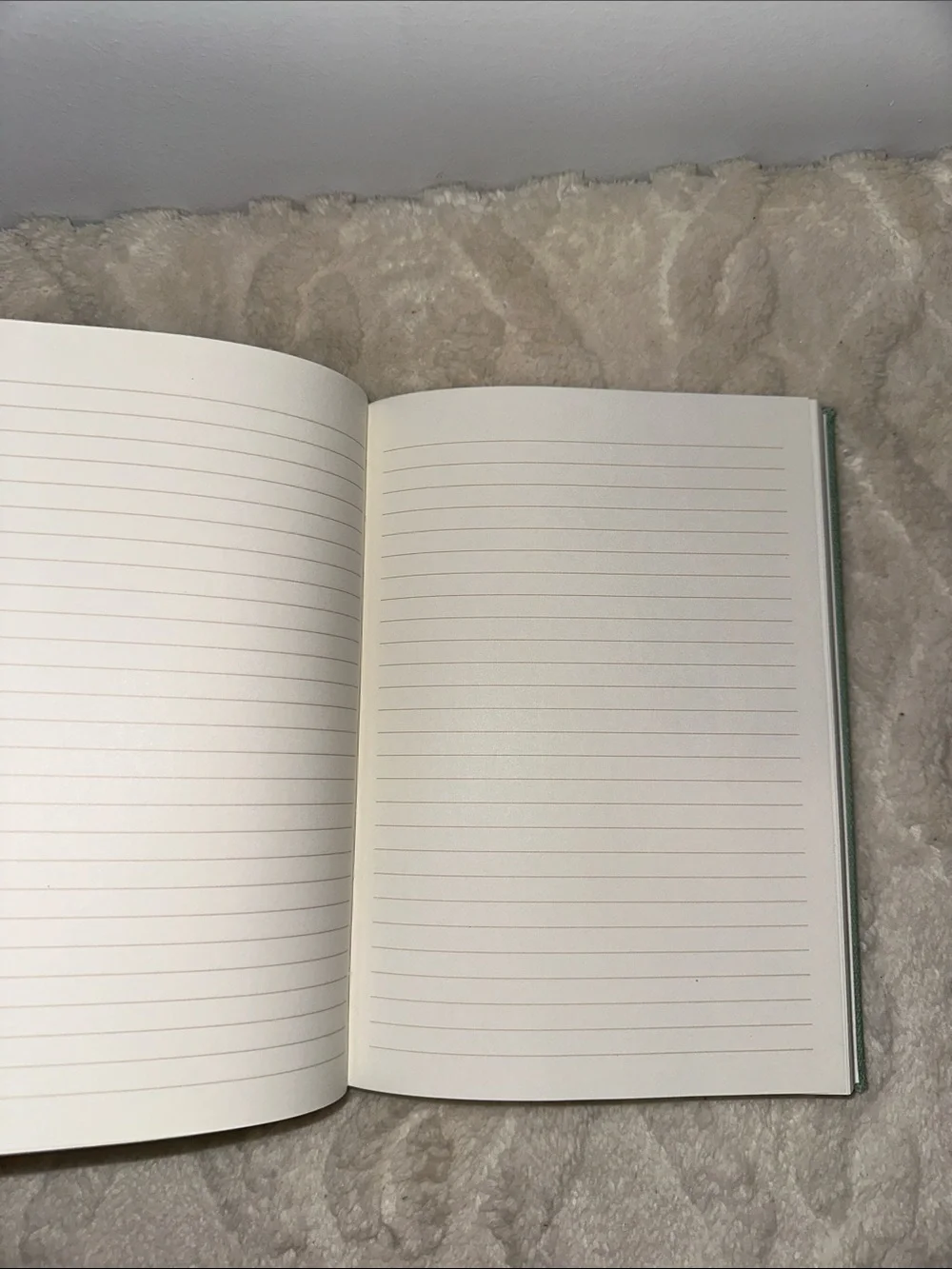 PS White Green Stripes Embroidered Pink Floral hard cover lined pages journal